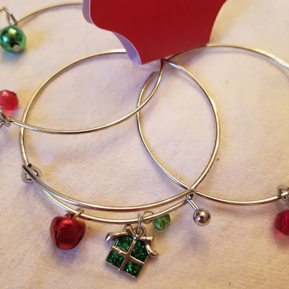 ❤️Christmas bangle bracelets,  set of 3